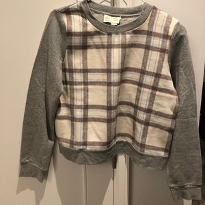 Plaid Anthropologie brand sweatshirt, crew neck!